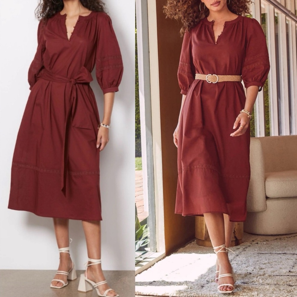 Evereve perfect wedding, gameday, holiday Midi Dress